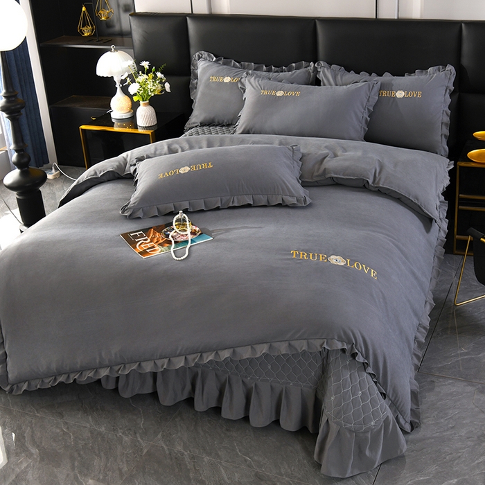 91家纺网 家纺一手货源 找家纺 （总）代芙家纺 2025新款锦棉床盖四件套-花边款