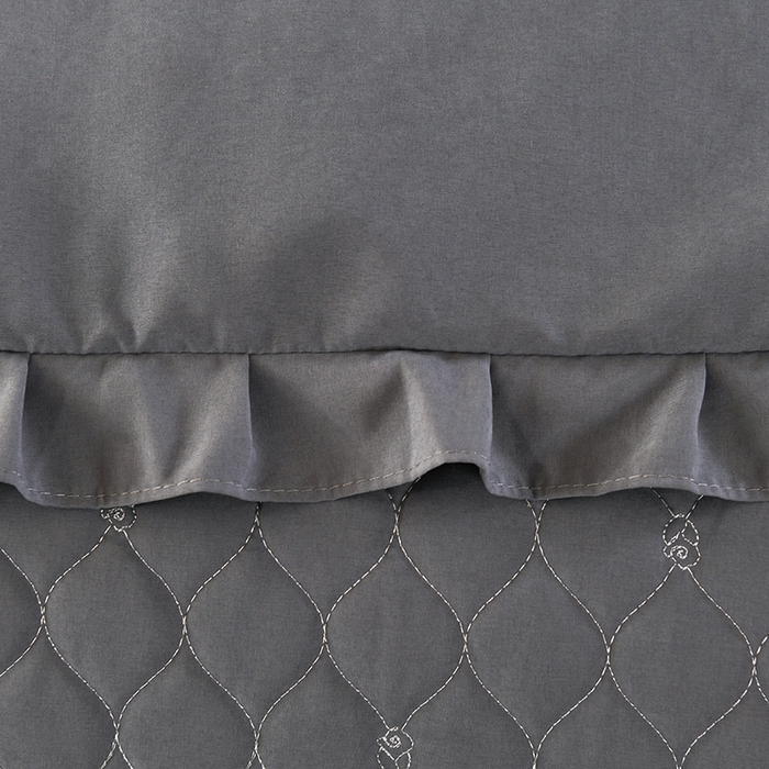 91家纺网 家纺一手货源 找家纺 代芙家纺 2025新款锦棉床盖四件套-花边款 花香-花边款-雅灰