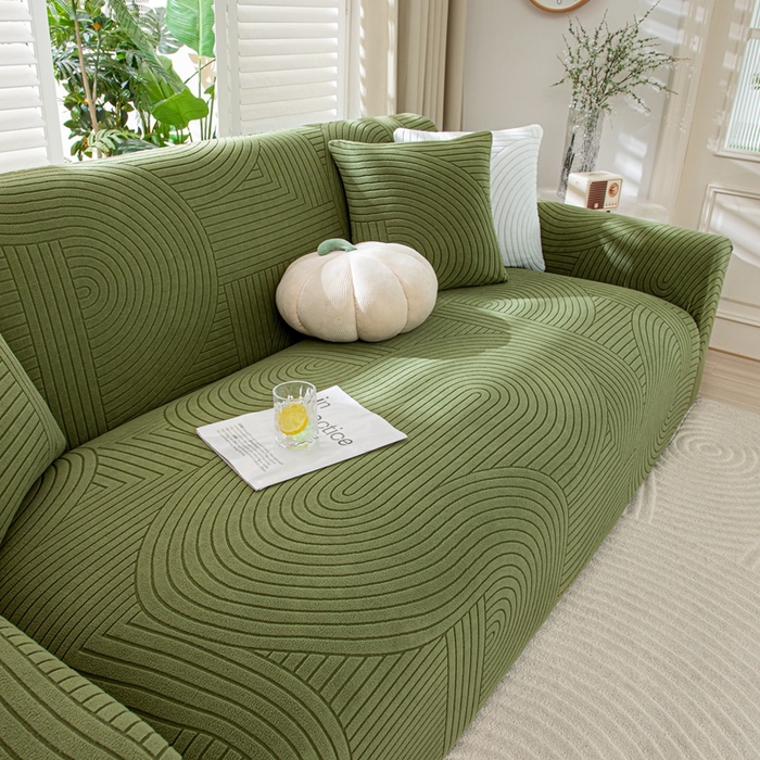 91家纺网 家纺一手货源 找家纺 沐沐家纺202新款瑞士卷沙发套 墨绿