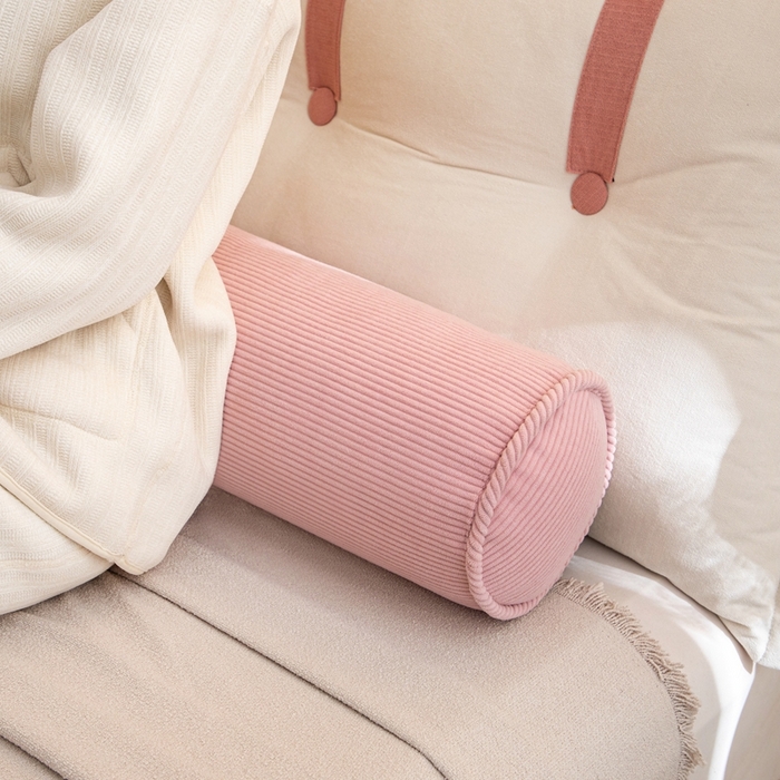 91家纺网 家纺一手货源 找家纺 沐沐家纺2026新款灯芯绒长条睡抱枕 粉色
