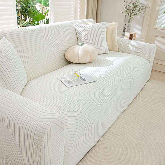 91家纺网 家纺一手货源 找家纺 沐沐家纺202新款瑞士卷沙发套 白色