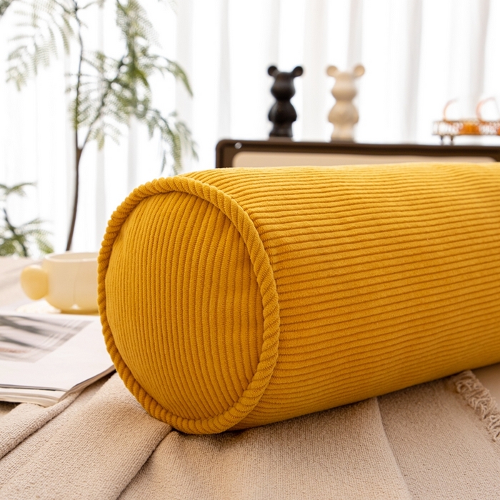 91家纺网 家纺一手货源 找家纺 沐沐家纺2026新款灯芯绒长条睡抱枕 黄色