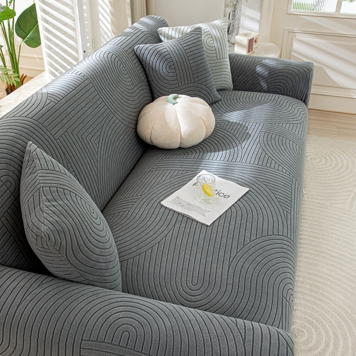 91家纺网 家纺一手货源 找家纺 沐沐家纺202新款瑞士卷沙发套 深灰
