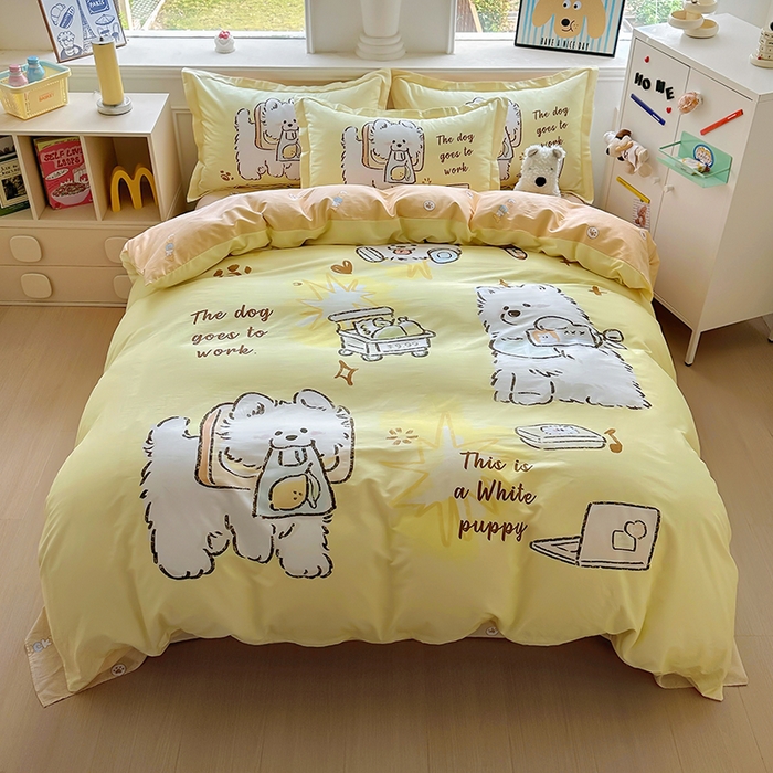 浩诚 2025新款原创专版设计亲肤全棉纯棉印花四件套--有作品登记证书 工作萨摩耶