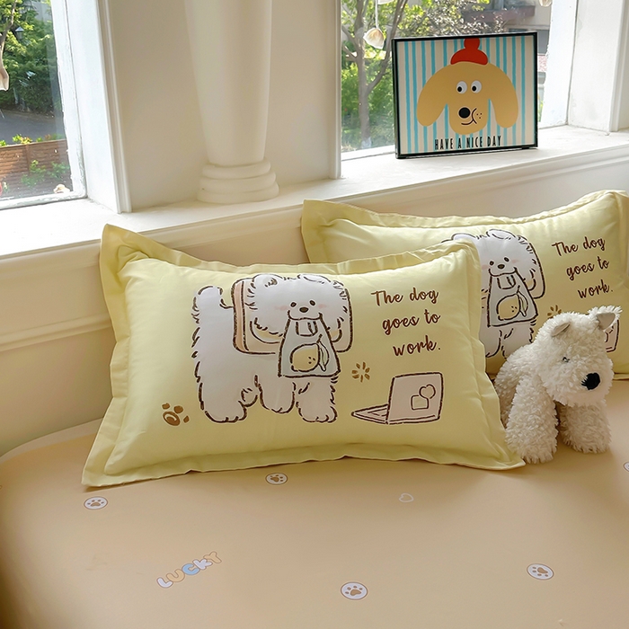 91家纺网 家纺一手货源 找家纺 浩诚 2025新款原创专版设计亲肤全棉纯棉印花四件套--有作品登记证书 工作萨摩耶