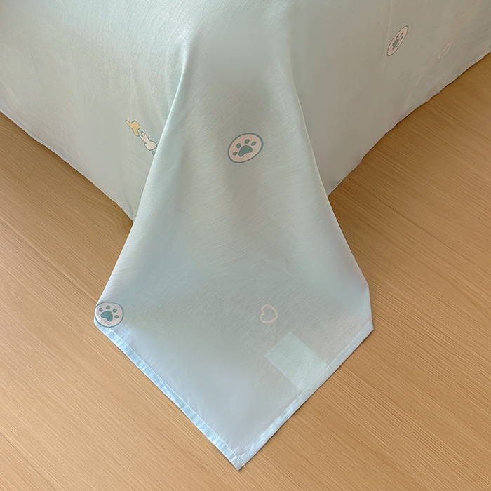 91家纺网 家纺一手货源 找家纺 浩诚 2025新款原创专版设计亲肤全棉纯棉印花四件套--有作品登记证书 腊肠小狗