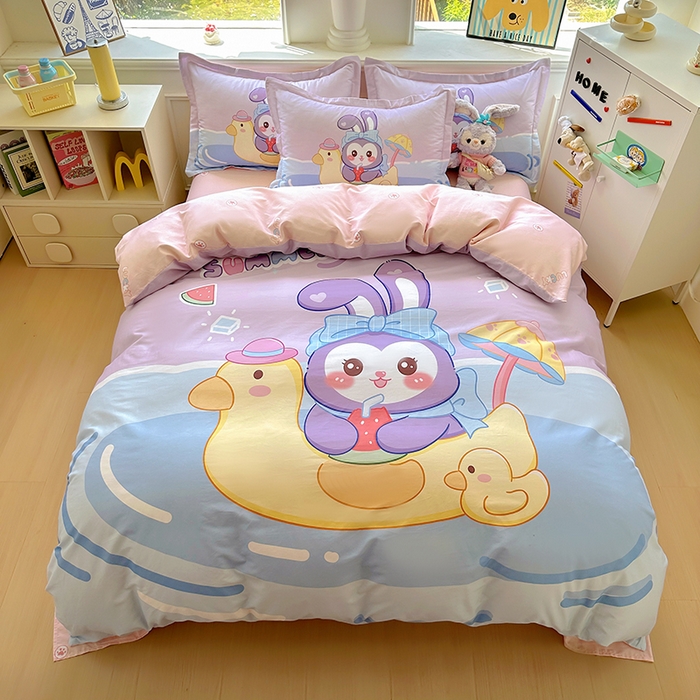 91家纺网 家纺一手货源 找家纺 浩诚 2025新款原创专版设计亲肤全棉纯棉印花四件套--有作品登记证书 清凉一夏