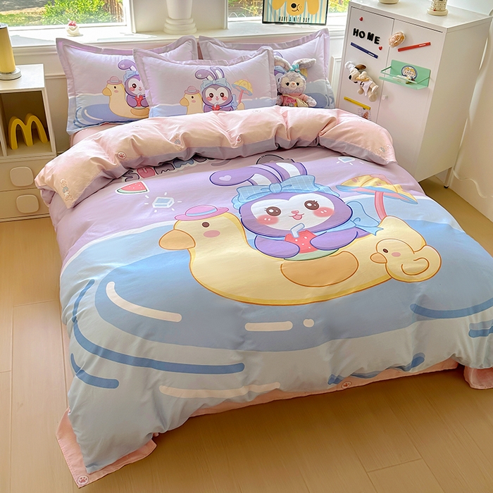 91家纺网 家纺一手货源 找家纺 浩诚 2025新款原创专版设计亲肤全棉纯棉印花四件套--有作品登记证书 清凉一夏