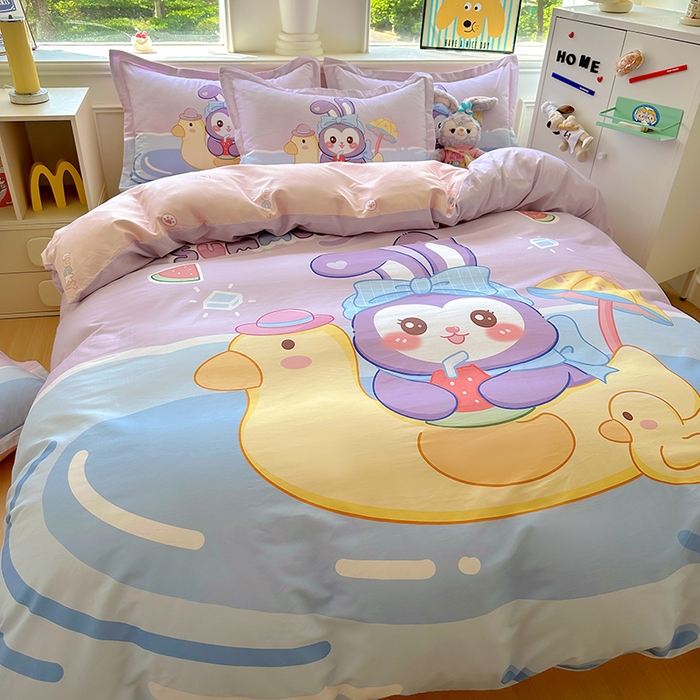 91家纺网 家纺一手货源 找家纺 浩诚 2025新款原创专版设计亲肤全棉纯棉印花四件套--有作品登记证书 清凉一夏