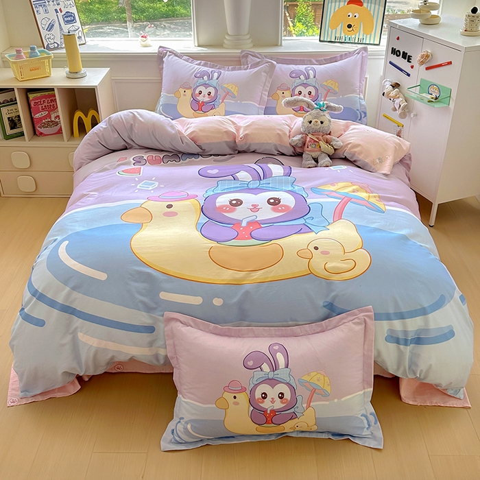 91家纺网 家纺一手货源 找家纺 浩诚 2025新款原创专版设计亲肤全棉纯棉印花四件套--有作品登记证书 清凉一夏