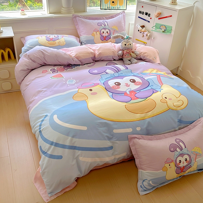 91家纺网 家纺一手货源 找家纺 浩诚 2025新款原创专版设计亲肤全棉纯棉印花四件套--有作品登记证书 清凉一夏