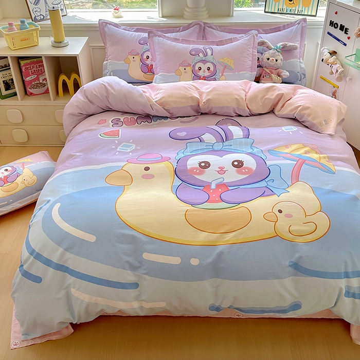 91家纺网 家纺一手货源 找家纺 浩诚 2025新款原创专版设计亲肤全棉纯棉印花四件套--有作品登记证书 清凉一夏