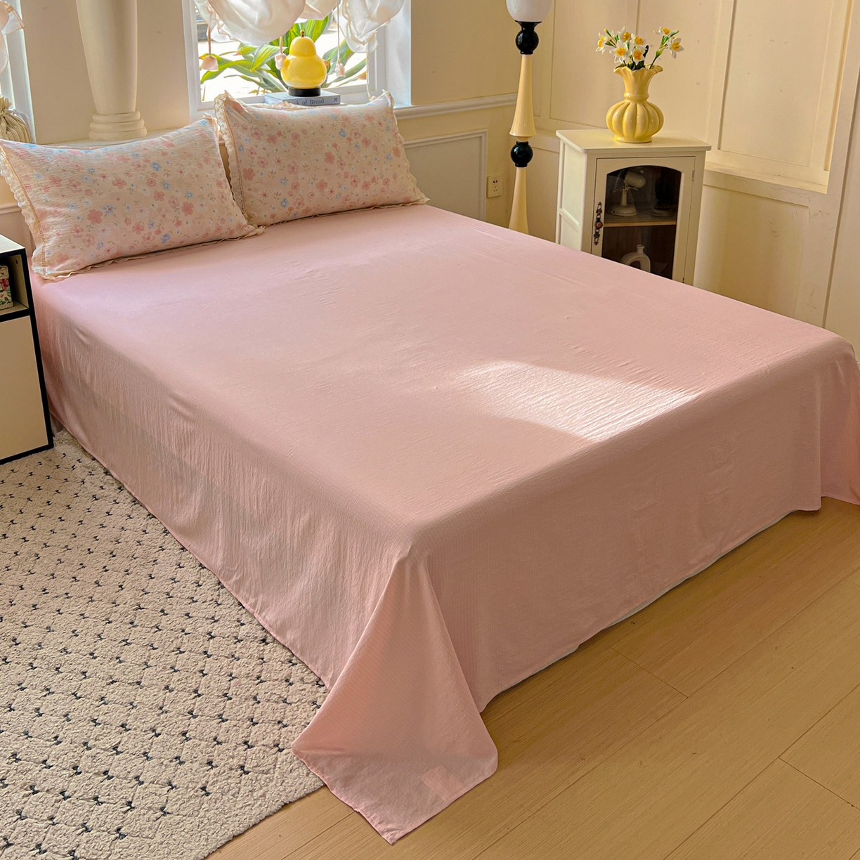 91家纺网 家纺一手货源 找家纺 繁花家居 2025新款云感棉镂空花边夏被四件套 镂空花边-花仙子