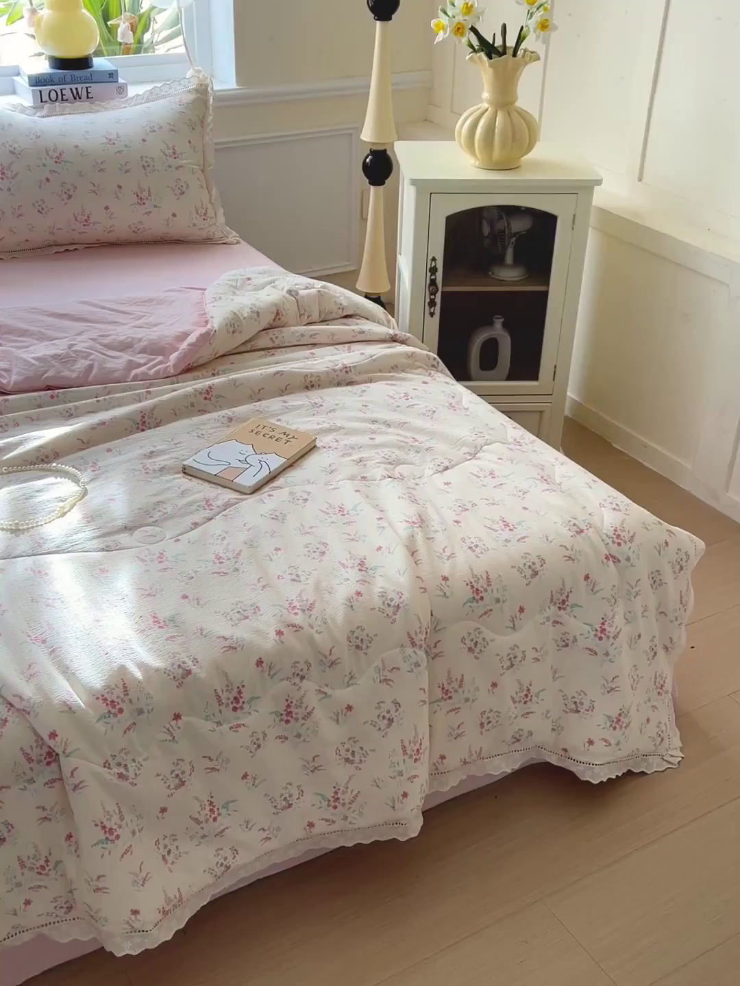 91家纺网 家纺一手货源 找家纺 （总）繁花家居 2025新款云感棉镂空花边夏被四件套