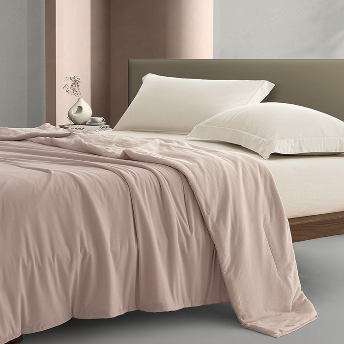 91家纺网 家纺一手货源 找家纺 良品汇馆 2025【双面双温夏凉被】日式无印某朵深睡夏凉被Pro2良品双感深睡被夏被夏凉被纯色空被 豆沙粉