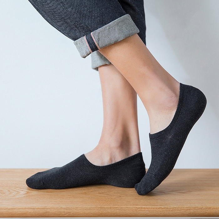 91家纺网 家纺一手货源 找家纺 良品汇馆 2025【男士无骨休闲船袜】日式无印男士船袜良品纯色透气棉防臭夏薄短袜隐形防滑不掉跟浅口 男无骨休闲船袜-黑色