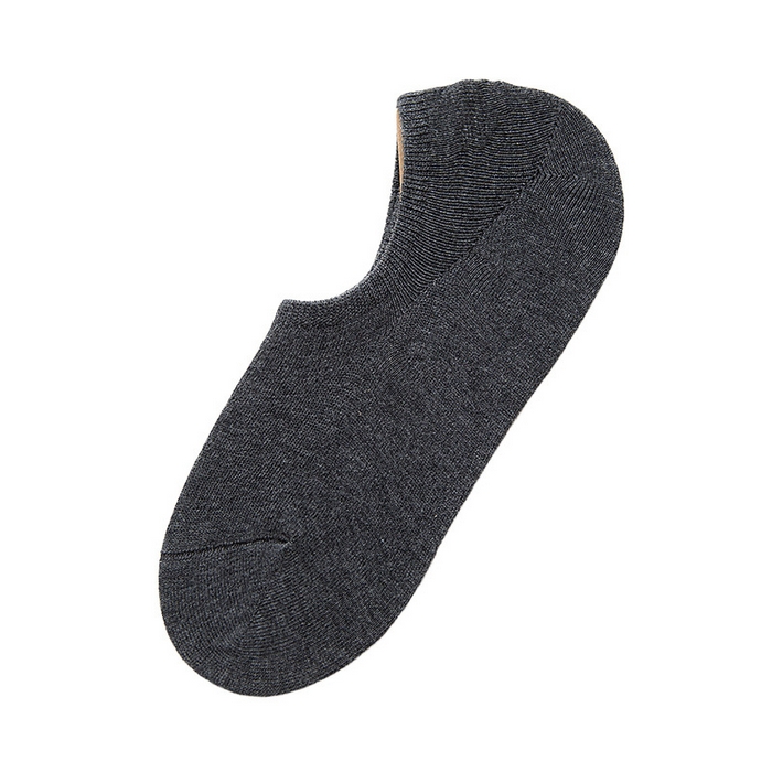 良品汇馆 2025【男士无骨休闲船袜】日式无印男士船袜良品纯色透气棉防臭夏薄短袜隐形防滑不掉跟浅口 男无骨休闲船袜-深灰