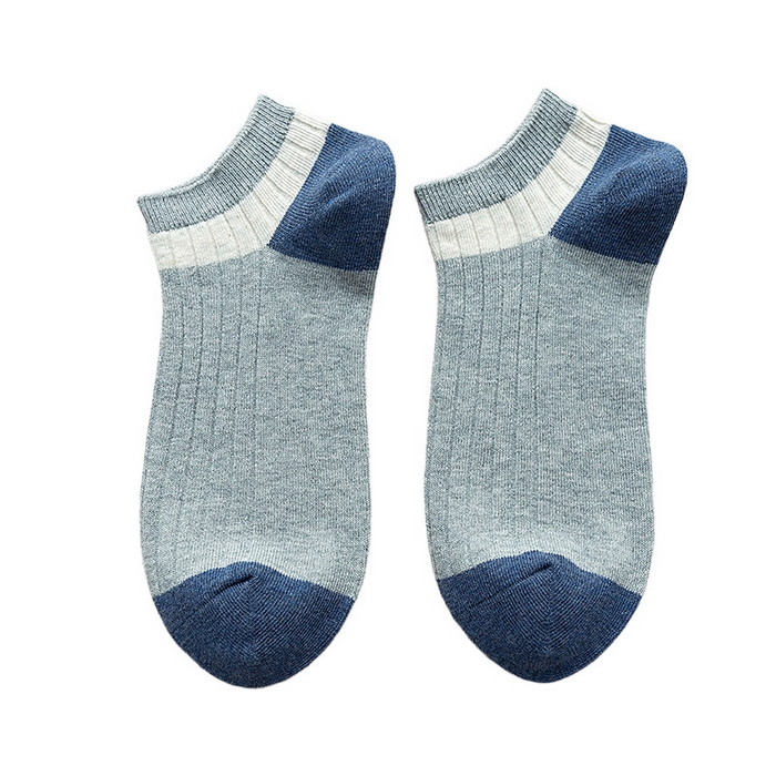 91家纺网 家纺一手货源 找家纺 良品汇馆 2025【男士拼色暗纹短袜】日式无印男士拼色暗纹短袜良品百搭休闲防臭7A抑菌吸汗袜子船袜夏 男拼色暗纹短袜-黑色