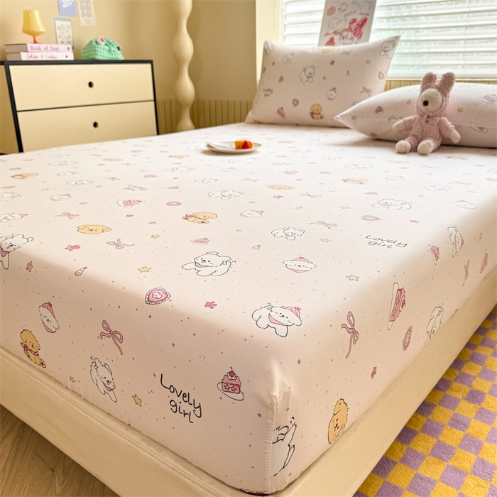 91家纺网 家纺一手货源 找家纺 （总）多品家纺 2025春夏新款超柔云感水洗棉单床笠 床笠单件-大床图