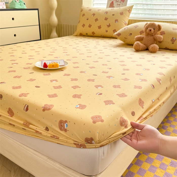 91家纺网 家纺一手货源 找家纺 （总）多品家纺 2025春夏新款超柔云感水洗棉单床笠 床笠单件-大床图