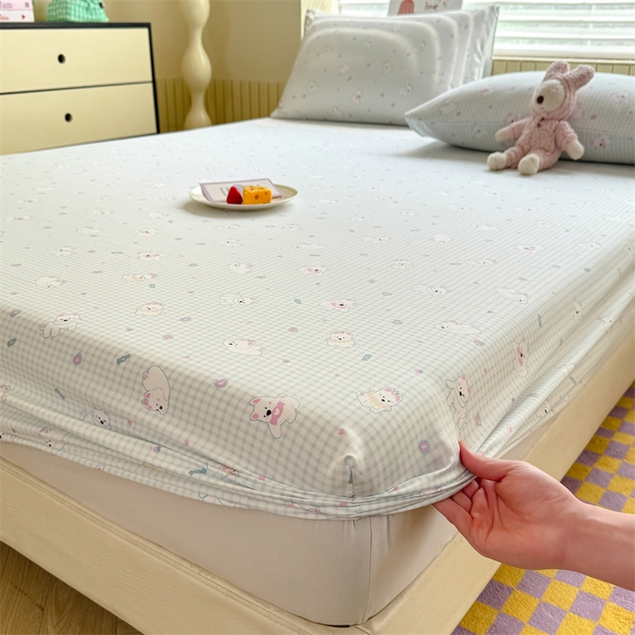 91家纺网 家纺一手货源 找家纺 （总）多品家纺 2025春夏新款超柔云感水洗棉单床笠 床笠单件-大床图