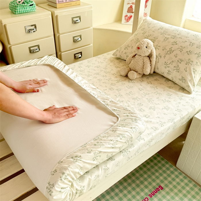 91家纺网 家纺一手货源 找家纺 （总）多品家纺 2025春夏新款超柔云感水洗棉单床笠 床笠单件-学生宿舍床