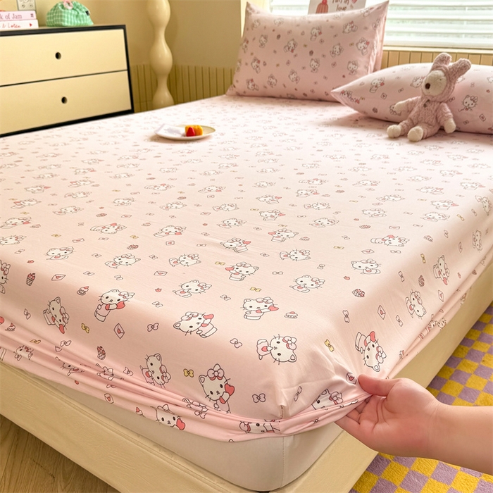 91家纺网 家纺一手货源 找家纺 （总）多品家纺 2025春夏新款超柔云感水洗棉单床笠 床笠单件-大床图