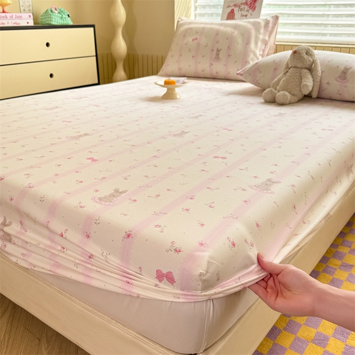 91家纺网 家纺一手货源 找家纺 （总）多品家纺 2025春夏新款超柔云感水洗棉单床笠 床笠单件-大床图