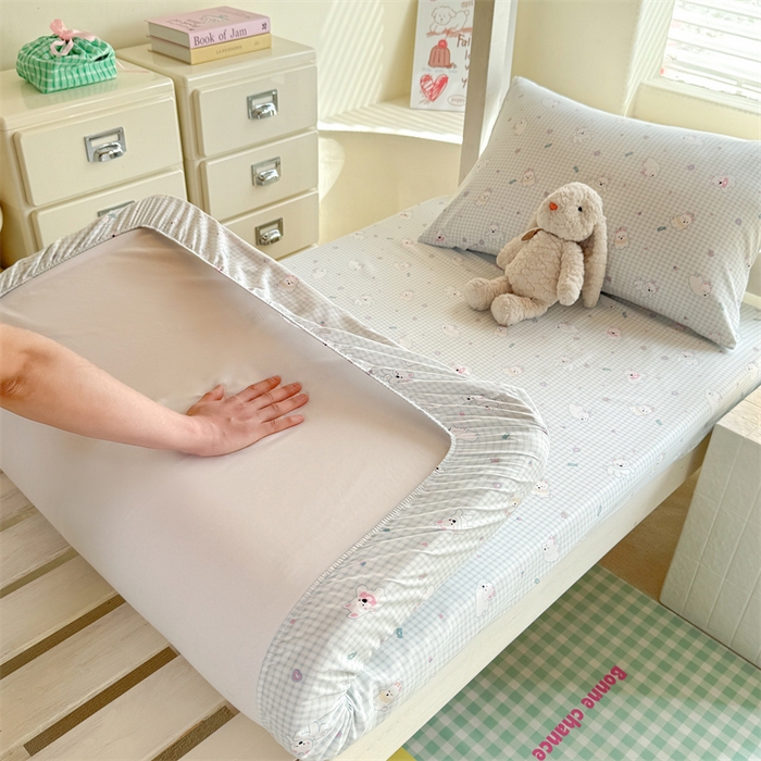 91家纺网 家纺一手货源 找家纺 （总）多品家纺 2025春夏新款超柔云感水洗棉单床笠 床笠单件-学生宿舍床