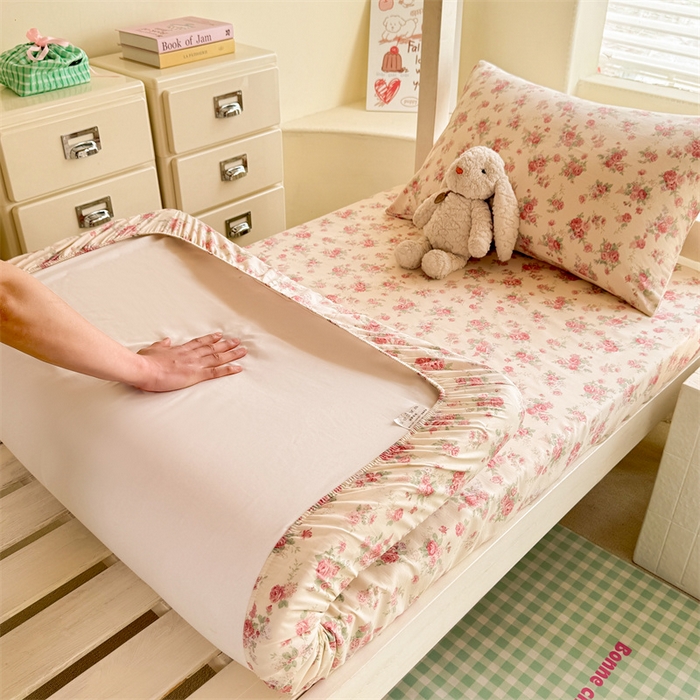 91家纺网 家纺一手货源 找家纺 （总）多品家纺 2025春夏新款超柔云感水洗棉单床笠 床笠单件-学生宿舍床