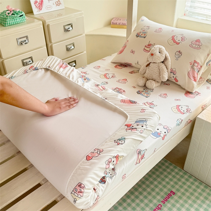 91家纺网 家纺一手货源 找家纺 （总）多品家纺 2025春夏新款超柔云感水洗棉单床笠 床笠单件-学生宿舍床