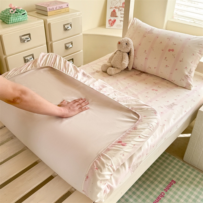 91家纺网 家纺一手货源 找家纺 （总）多品家纺 2025春夏新款超柔云感水洗棉单床笠 床笠单件-学生宿舍床