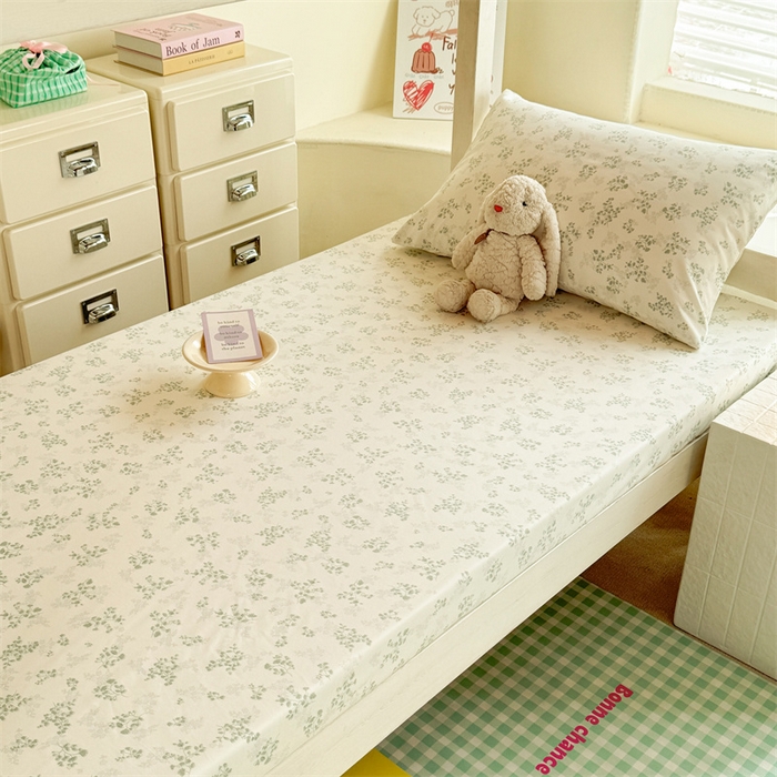 91家纺网 家纺一手货源 找家纺 多品家纺 2025春夏新款超柔云感水洗棉单床笠 床笠单件-学生宿舍床 翠微