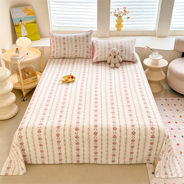 多品家纺 2025春夏新款超柔水洗棉单床单 床单单件 白薇