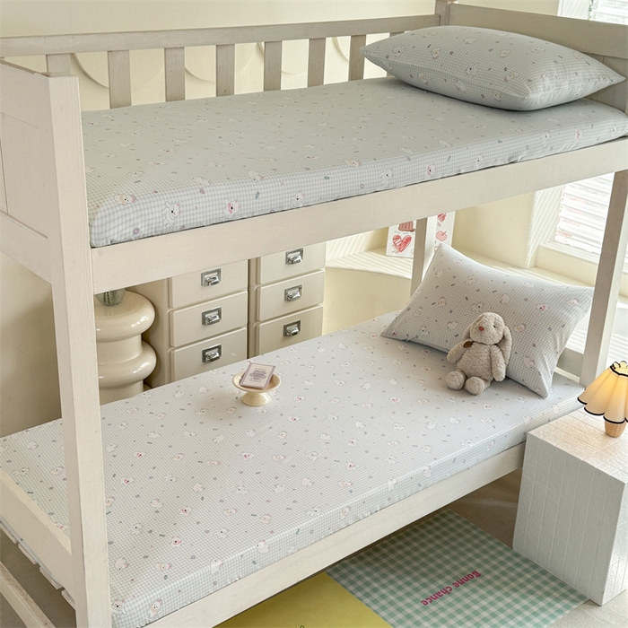 91家纺网 家纺一手货源 找家纺 多品家纺 2025春夏新款超柔云感水洗棉单床笠 床笠单件-学生宿舍床 可可狗