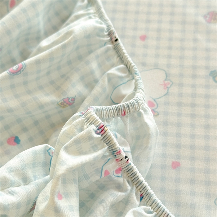 91家纺网 家纺一手货源 找家纺 多品家纺 2025春夏新款超柔云感水洗棉单床笠 床笠单件-学生宿舍床 可可狗