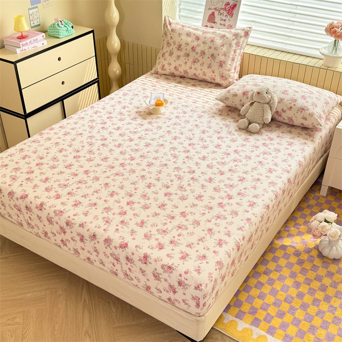 91家纺网 家纺一手货源 找家纺 多品家纺 2025春夏新款超柔云感水洗棉单床笠 床笠单件-大床图 漫芙