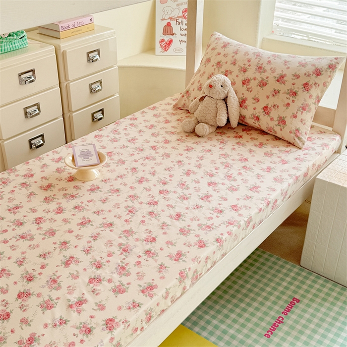 91家纺网 家纺一手货源 找家纺 多品家纺 2025春夏新款超柔云感水洗棉单床笠 床笠单件-学生宿舍床 漫芙