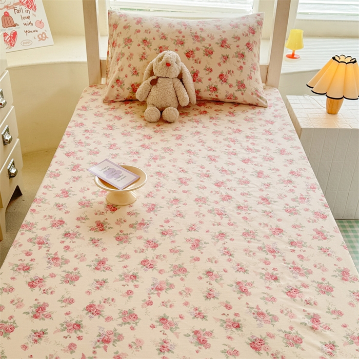 91家纺网 家纺一手货源 找家纺 多品家纺 2025春夏新款超柔云感水洗棉单床笠 床笠单件-学生宿舍床 漫芙