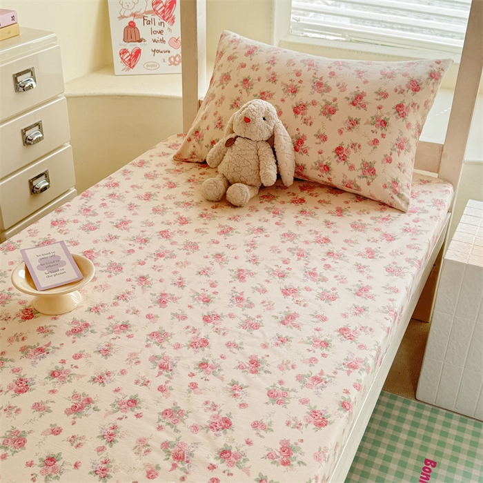 91家纺网 家纺一手货源 找家纺 多品家纺 2025春夏新款超柔云感水洗棉单床笠 床笠单件-学生宿舍床 漫芙