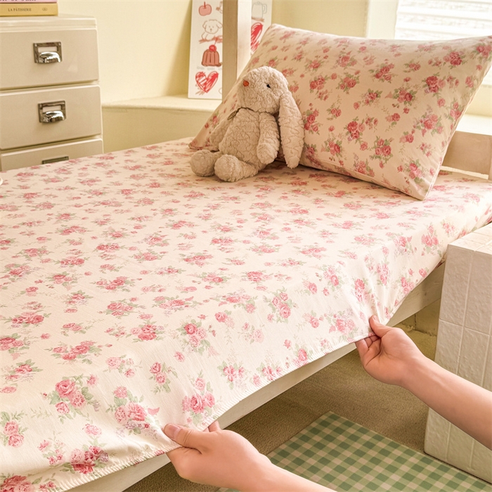 91家纺网 家纺一手货源 找家纺 多品家纺 2025春夏新款超柔云感水洗棉单床笠 床笠单件-学生宿舍床 漫芙