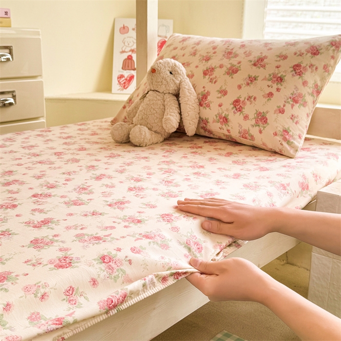 91家纺网 家纺一手货源 找家纺 多品家纺 2025春夏新款超柔云感水洗棉单床笠 床笠单件-学生宿舍床 漫芙