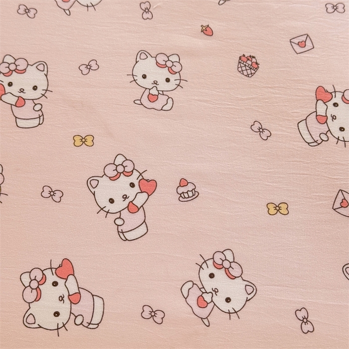 91家纺网 家纺一手货源 找家纺 多品家纺 2025春夏新款超柔云感水洗棉单床笠 床笠单件-学生宿舍床 猫咪团