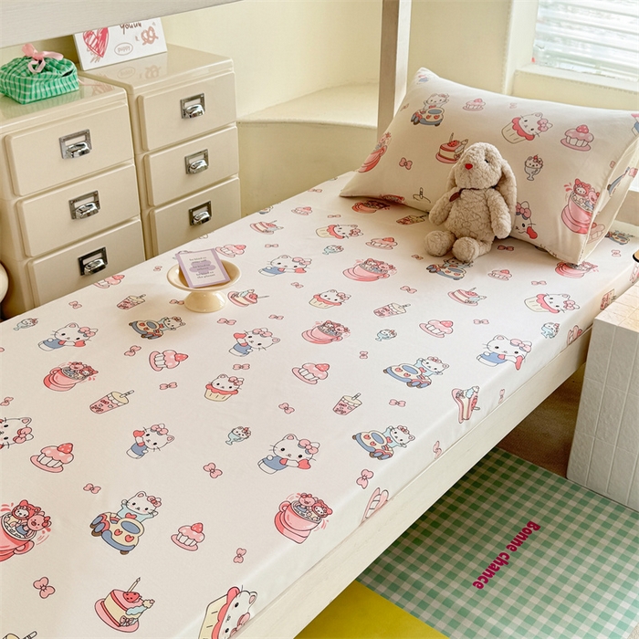 91家纺网 家纺一手货源 找家纺 多品家纺 2025春夏新款超柔云感水洗棉单床笠 床笠单件-学生宿舍床 甜心蛋糕