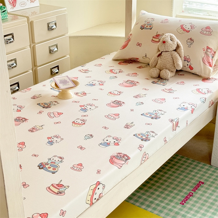 91家纺网 家纺一手货源 找家纺 多品家纺 2025春夏新款超柔云感水洗棉单床笠 床笠单件-学生宿舍床 甜心蛋糕