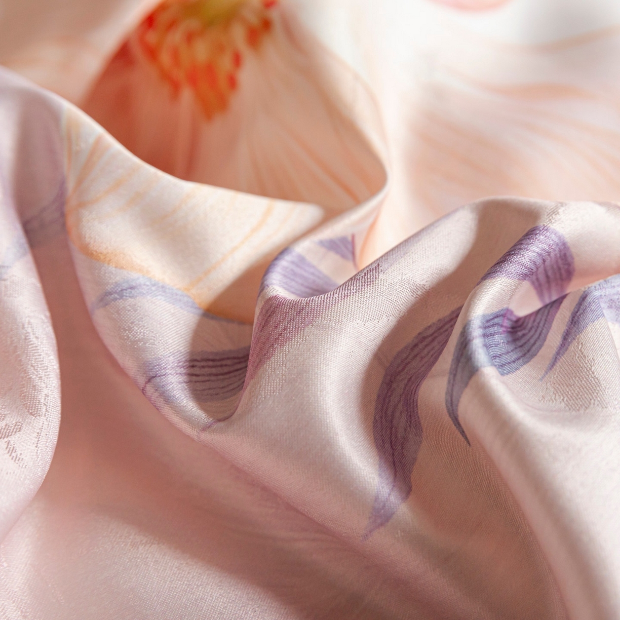 91家纺网 家纺一手货源 找家纺 莱欧纳家纺 2025新款轻奢提花印花四件套 花之韵