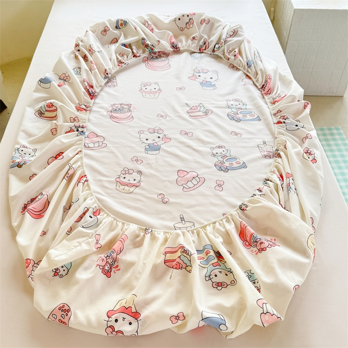 91家纺网 家纺一手货源 找家纺 多品家纺 2025春夏新款超柔云感水洗棉单床笠 床笠单件-学生宿舍床 甜心蛋糕