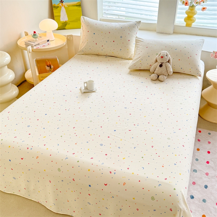 91家纺网 家纺一手货源 找家纺 多品家纺 2025春夏新款超柔水洗棉单床单 床单单件 花夕