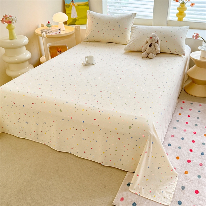 91家纺网 家纺一手货源 找家纺 多品家纺 2025春夏新款超柔水洗棉单床单 床单单件 花夕