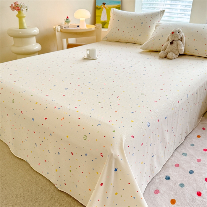 91家纺网 家纺一手货源 找家纺 多品家纺 2025春夏新款超柔水洗棉单床单 床单单件 花夕